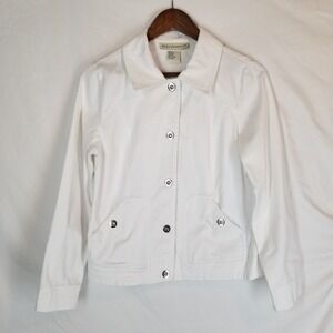 Requirements Women's Medium White Snap Jacket 90s‎ Y2K Workwear Pockets